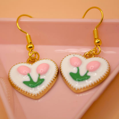 Tulip Heart Earrings