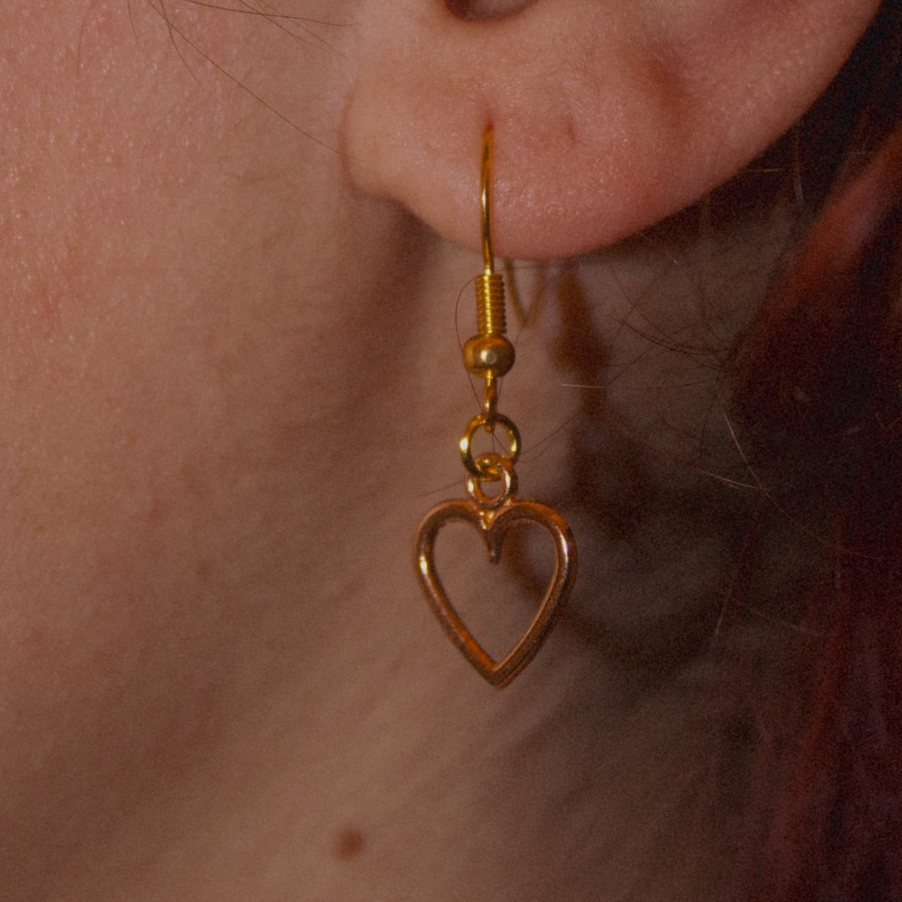 Gleaming Hollow Heart Earrings