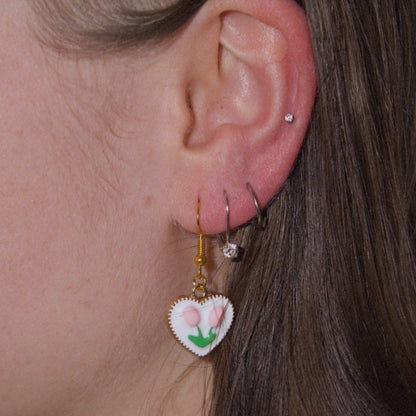 Tulip Heart Earrings