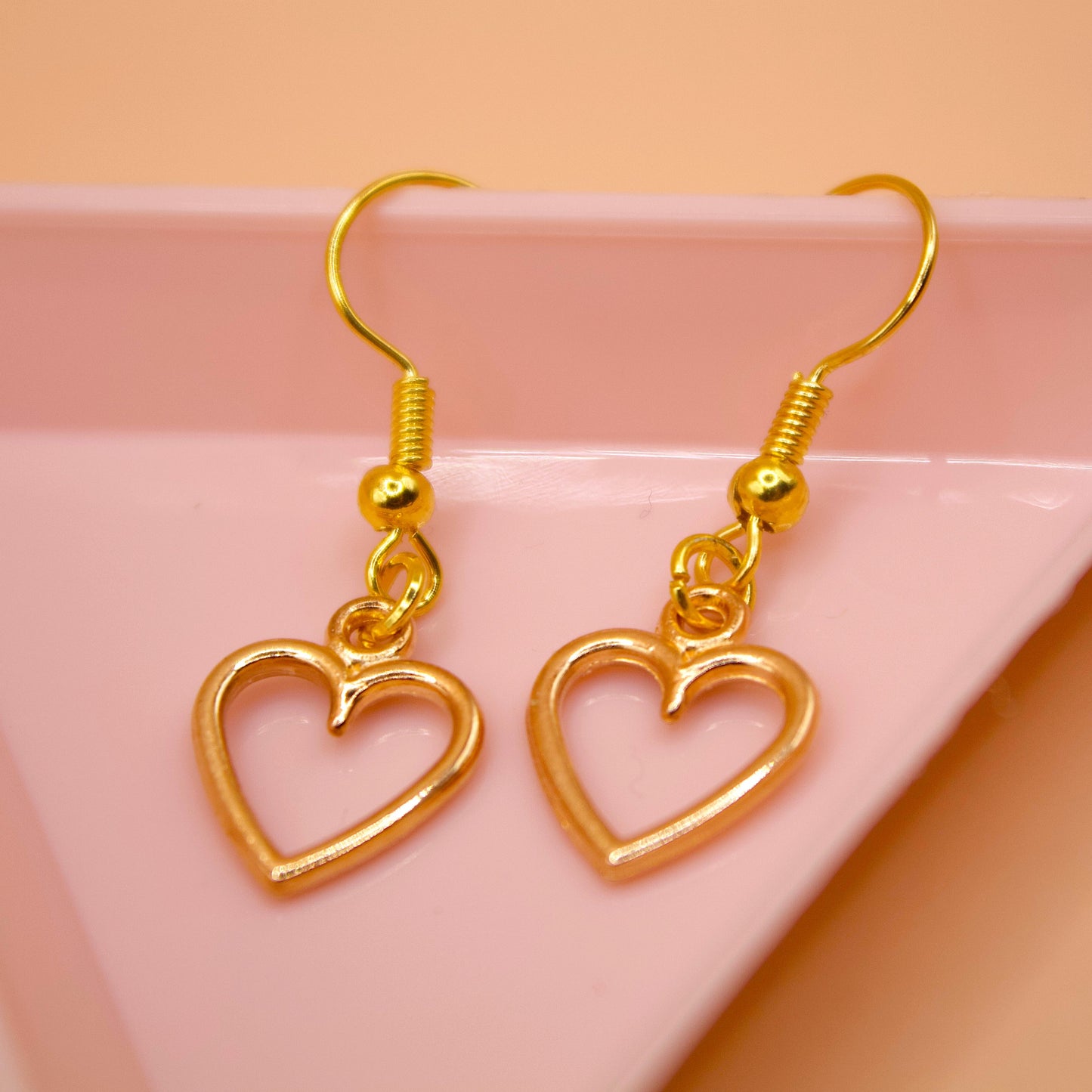 Gleaming Hollow Heart Earrings