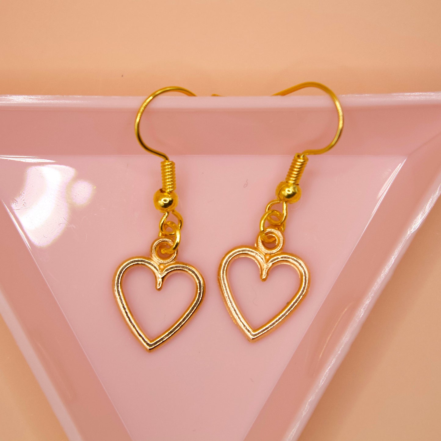 Gleaming Hollow Heart Earrings