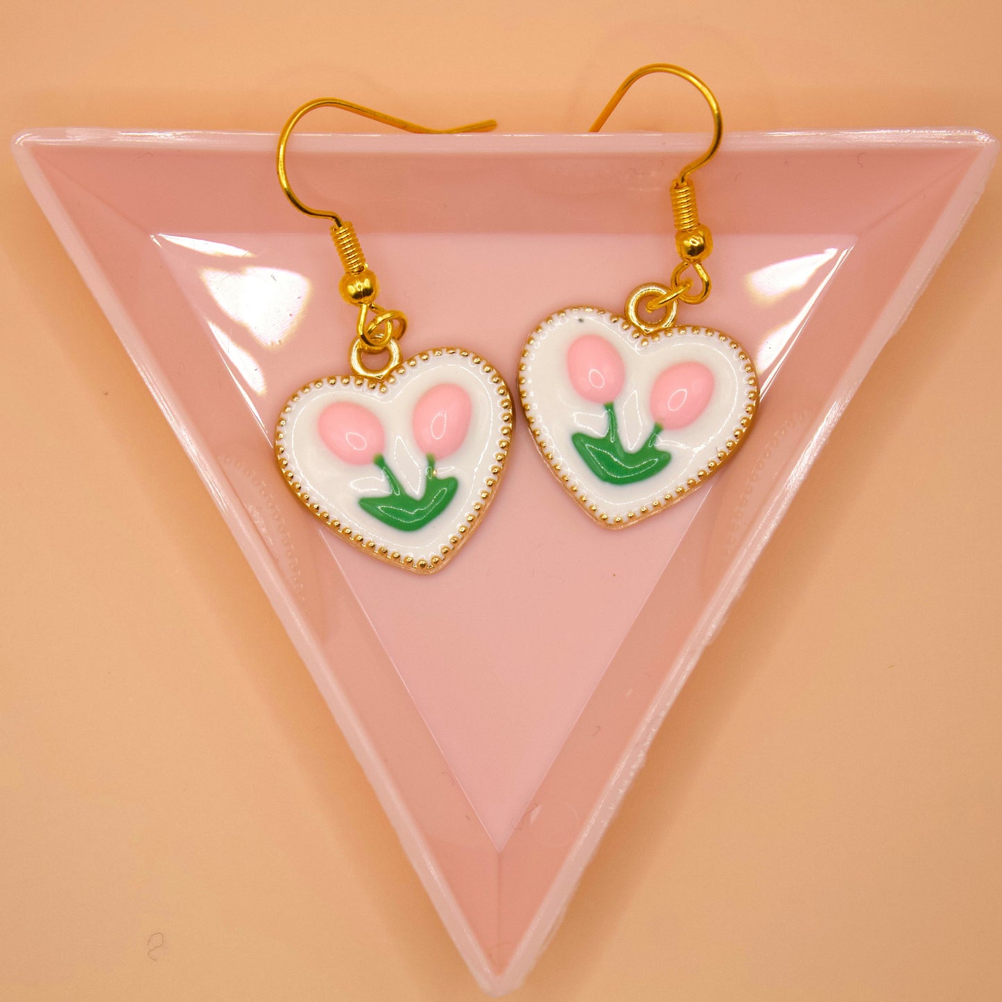 Tulip Heart Earrings