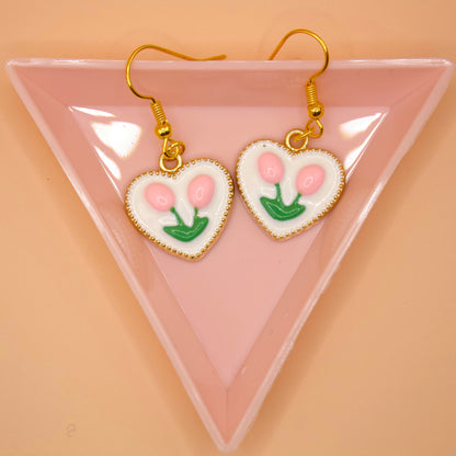 Tulip Heart Earrings