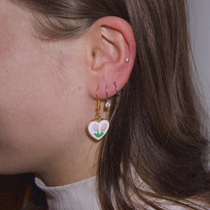 Tulip Heart Earrings